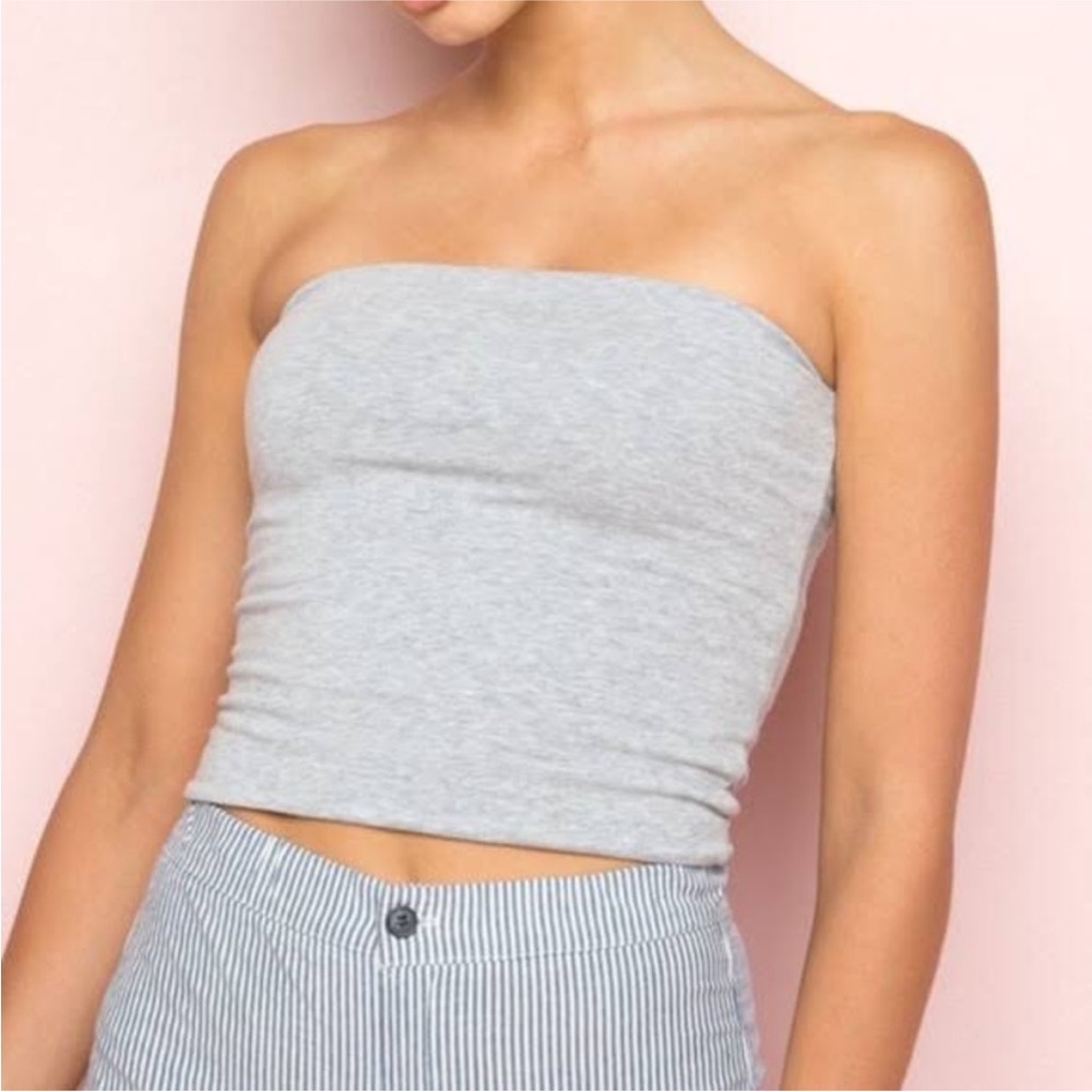 grey brandy melville tube top one size